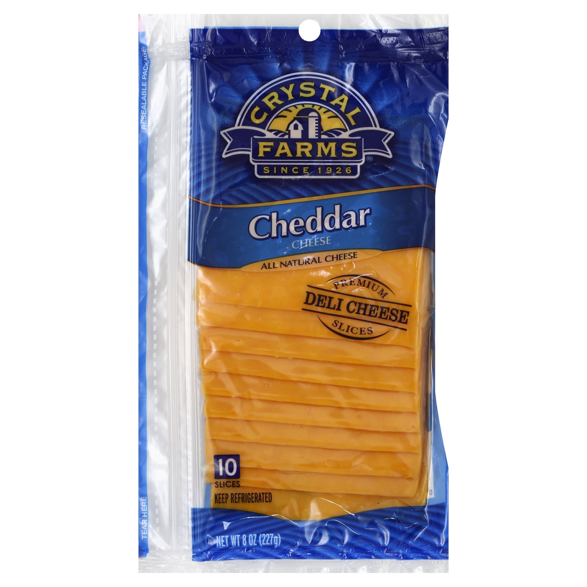 slide 1 of 2, Crystal Farms Cheddar Cheese Singles, 8 oz