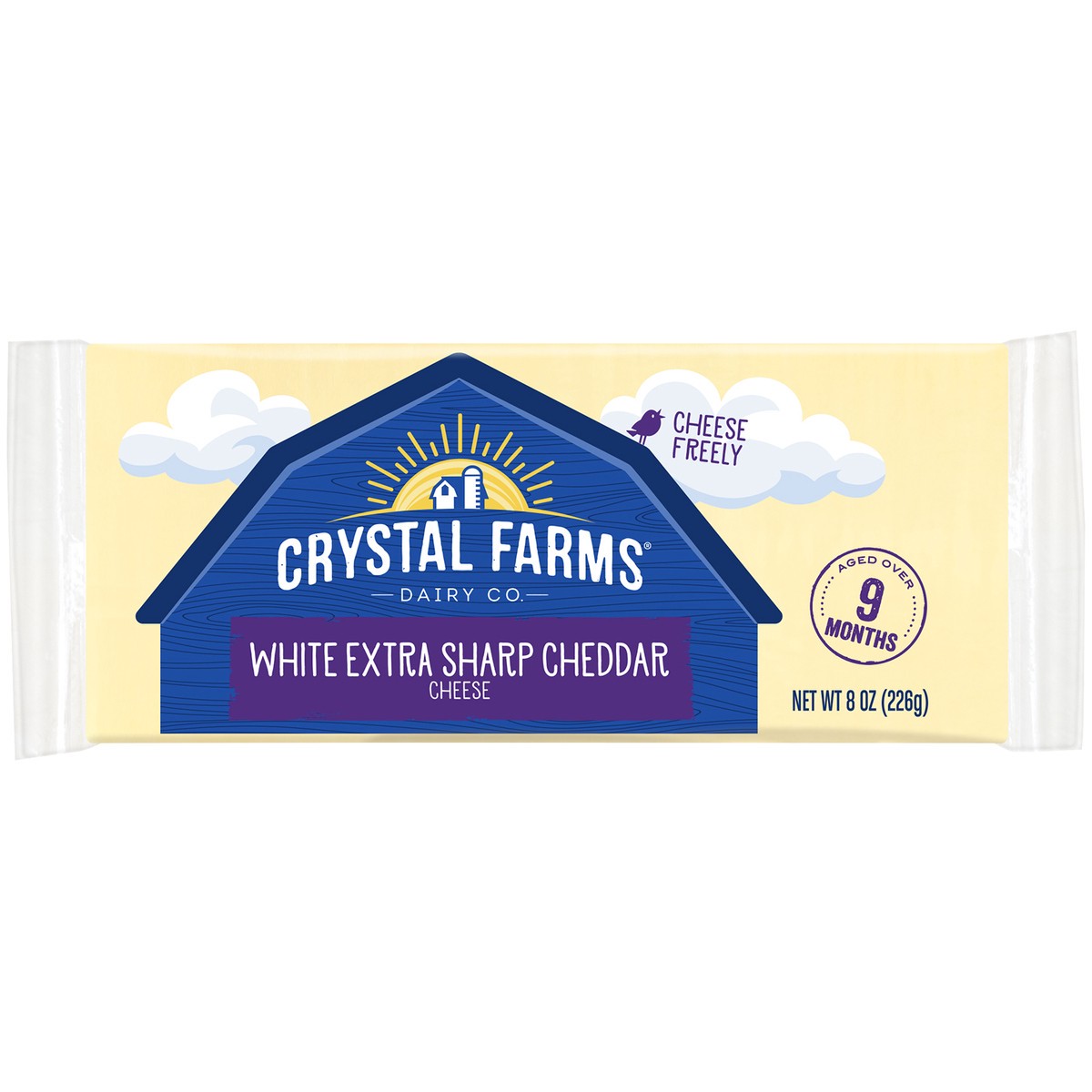 slide 1 of 2, Crystal Farms Cheddar Single Slices, 8 oz