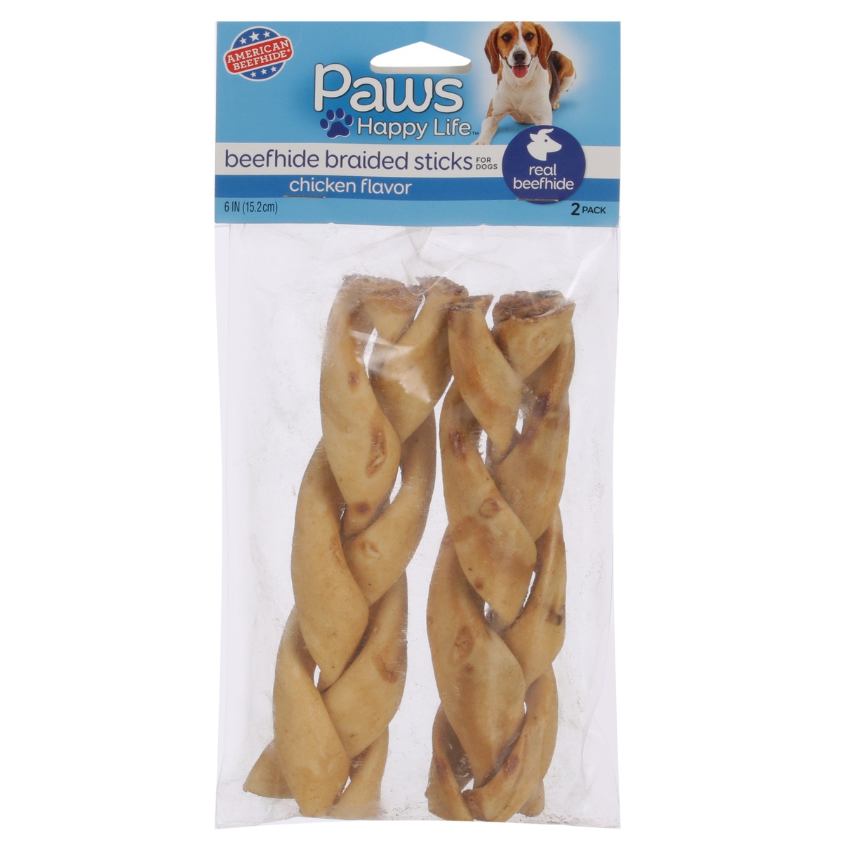 slide 1 of 1, Paws Happy Life Paws Rawhide Chicken Brid Sticks, 2 ct