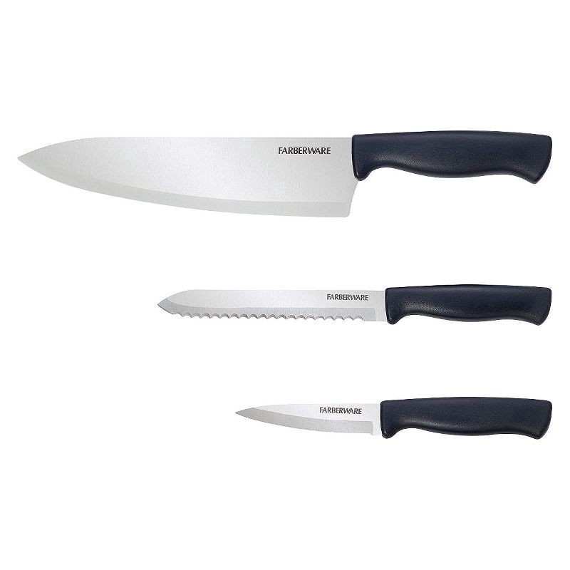 slide 1 of 13, Farberware Stainless Steel Chef Knife 3-Piece Set, 3 pc