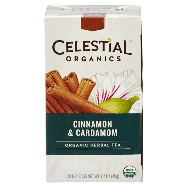 slide 1 of 1, Celestial Seasonings Organics Herbal Tea, Cinnamon & Cardamom, 20 ct