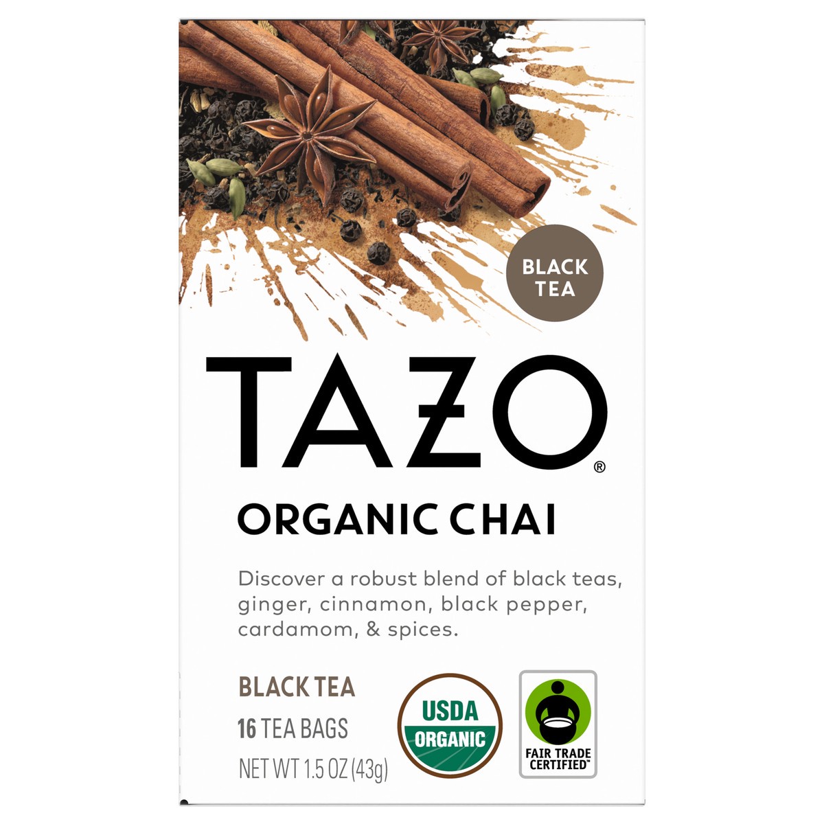 slide 1 of 4, TAZO TB ORG FT Chai 6 16ct, 16 ct