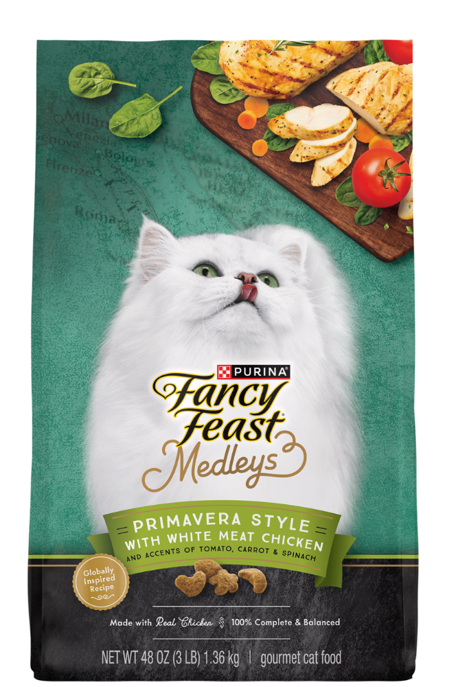 slide 1 of 1, Purina® Fancy Feast® Medleys Primavera Style with White Meat Chicken Dry Cat Food, 3 lb