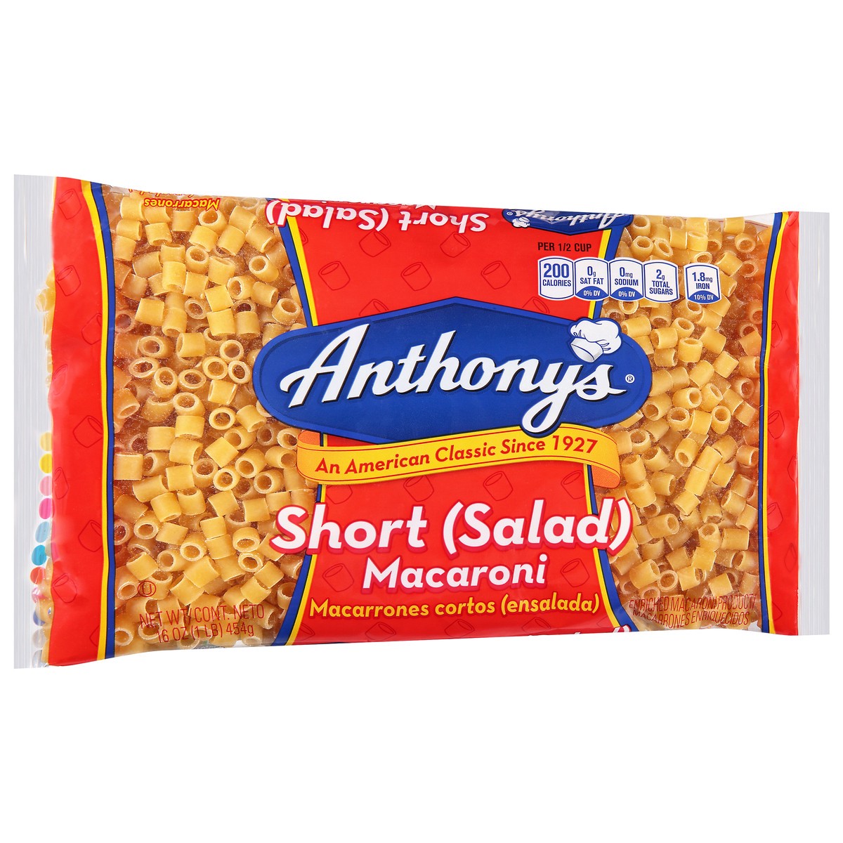 slide 5 of 9, Anthony's Short (Salad) Macaroni 16 oz, 16 oz