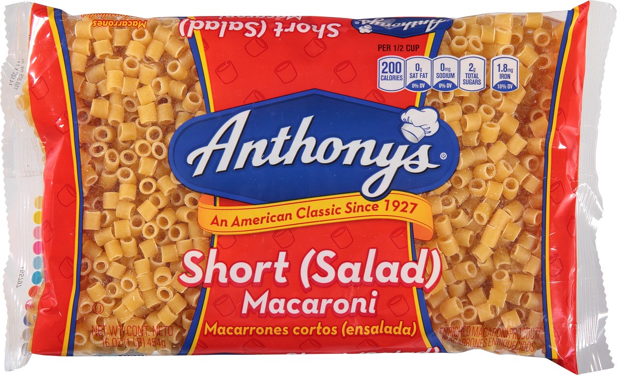 slide 7 of 9, Anthony's Short (Salad) Macaroni 16 oz, 16 oz