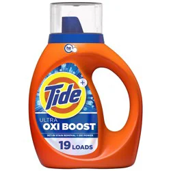 Tide Ultra Oxi Boost Liquid Laundry Detergent, 27 fl oz, 19 Loads, Advanced Stain Remover, Laundry Detergent Liquid with Extra Oxi Power