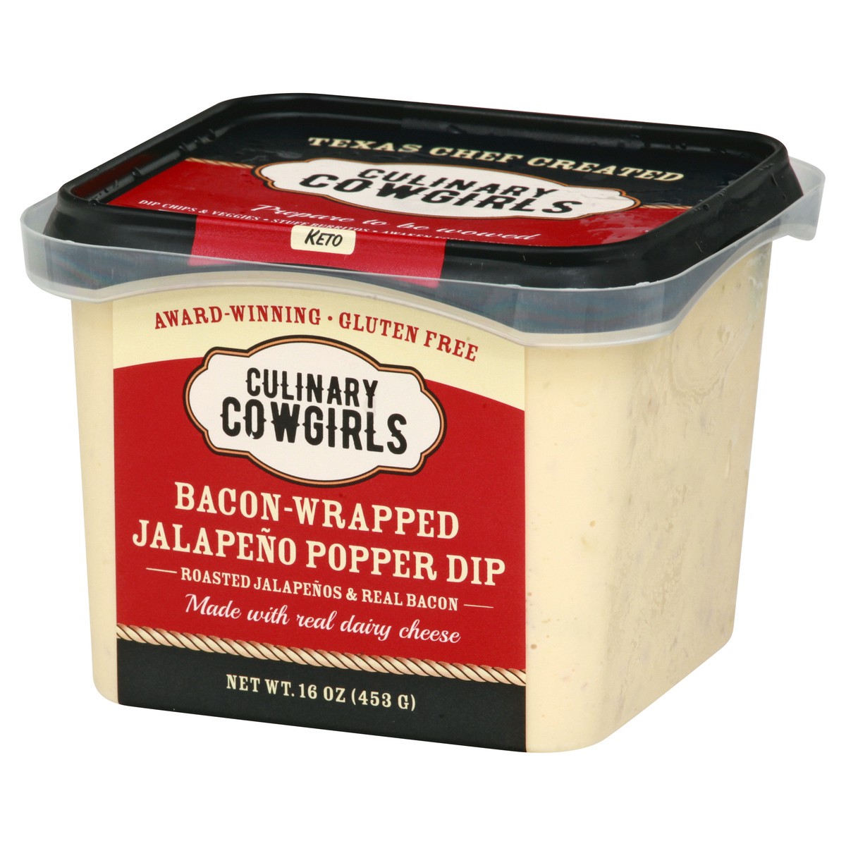 slide 10 of 13, Culinary Cowgirls Bacon-Wrapped Jalapeno Popper Dip 16 oz, 16 oz