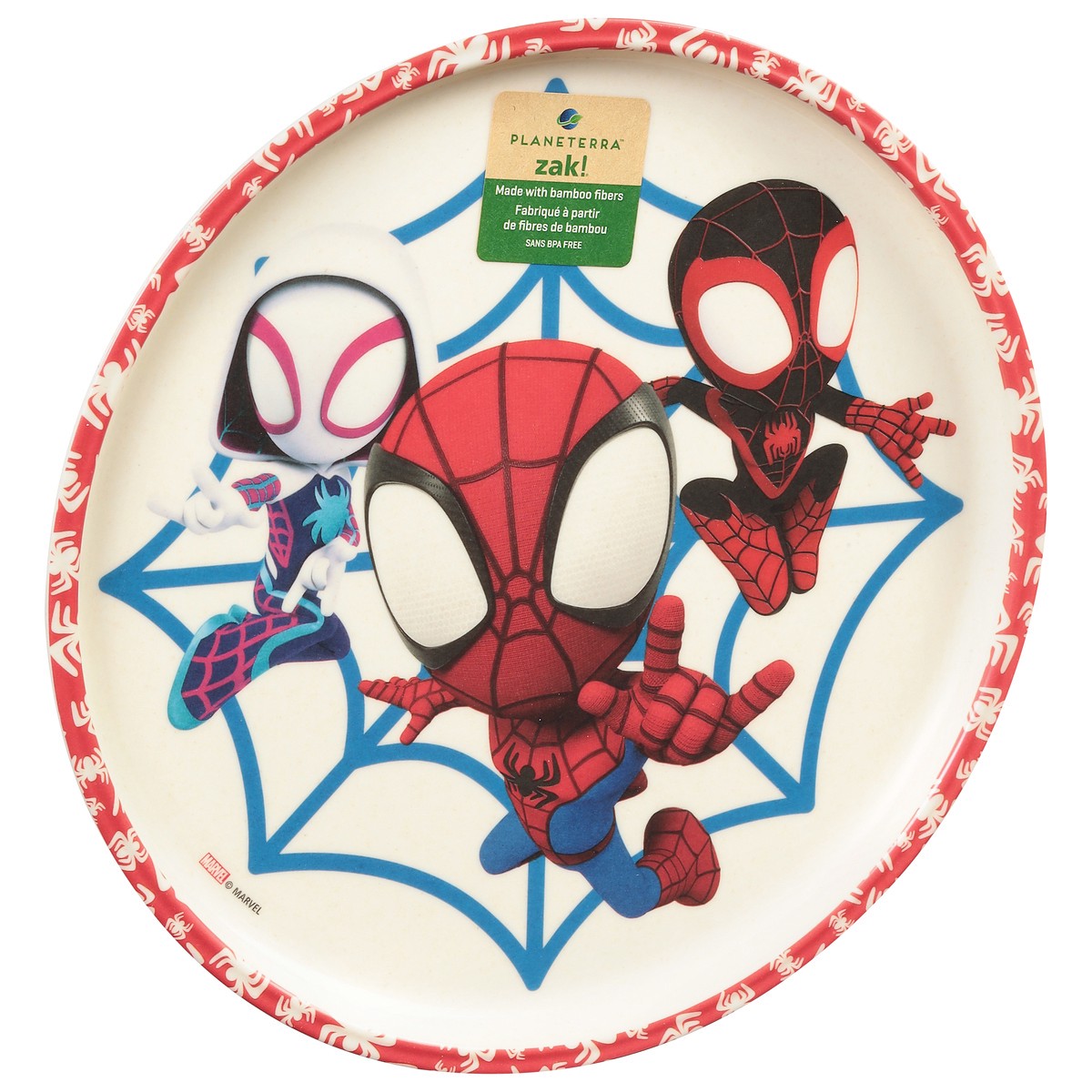 slide 8 of 9, Zak Bamboo Fiber Plate Spiderman, 1 ct