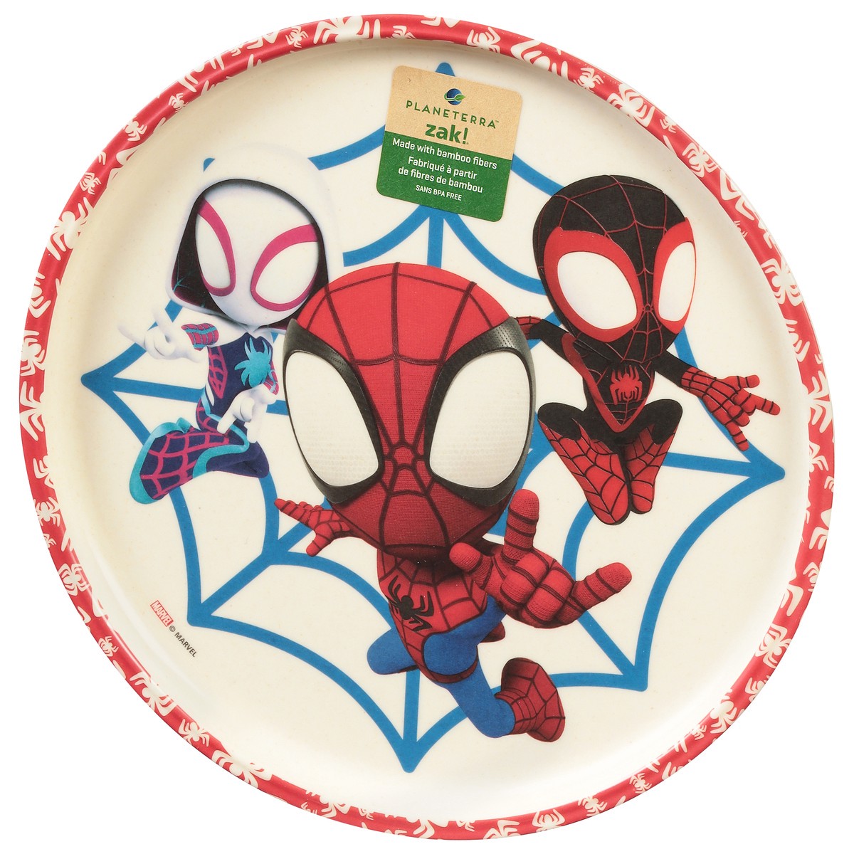slide 2 of 9, Zak Bamboo Fiber Plate Spiderman, 1 ct