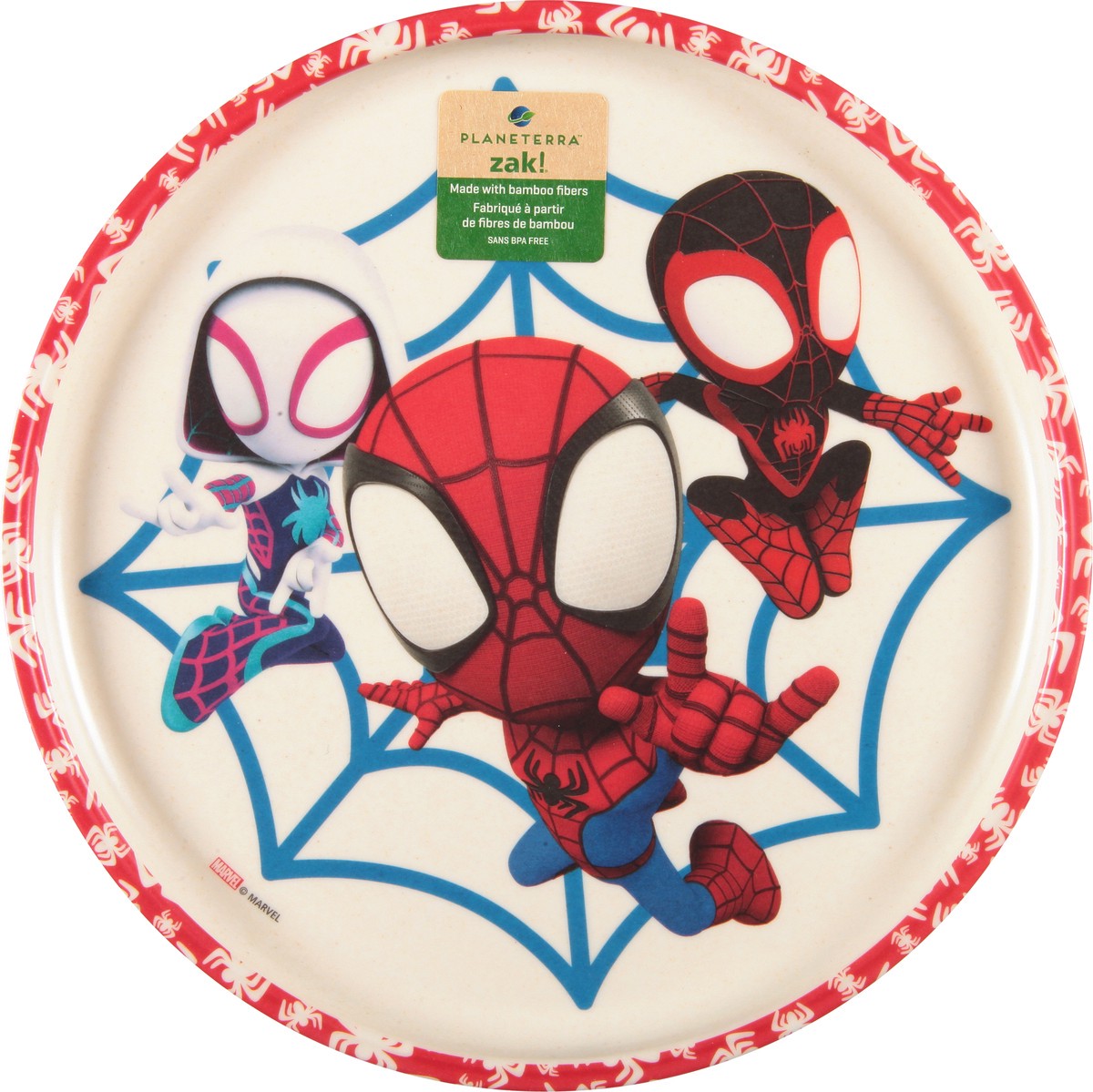 slide 3 of 9, Zak Bamboo Fiber Plate Spiderman, 1 ct