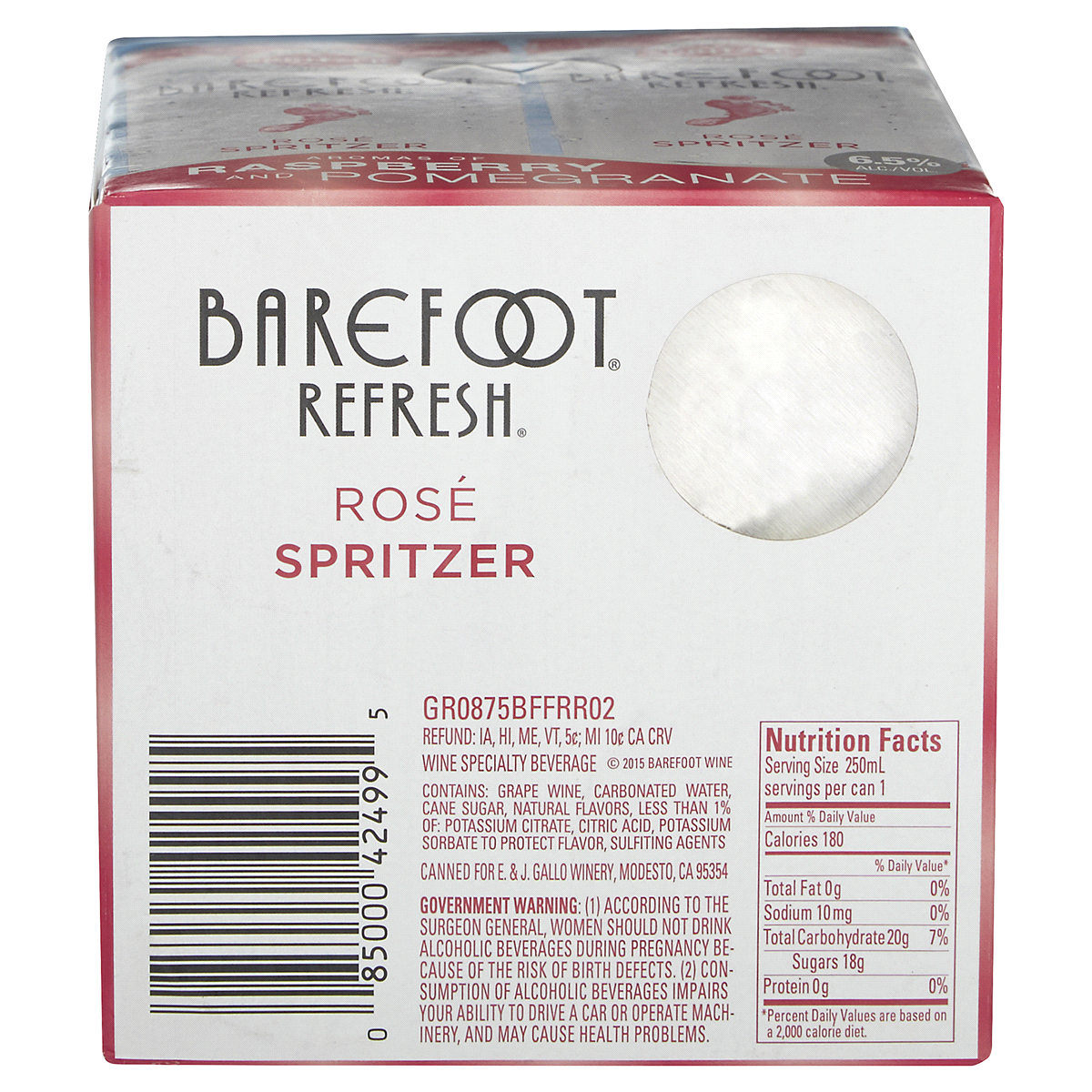 slide 2 of 2, Barefoot Refresh Spritzer Rose , 4 ct; 250 ml