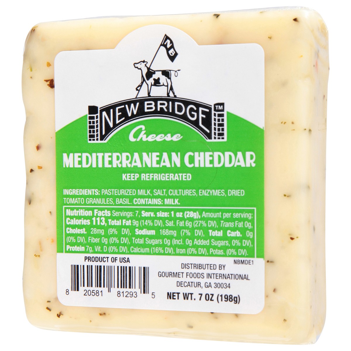 slide 9 of 11, New Bridge Cheese, Mediterranean Cheddar, 7 oz