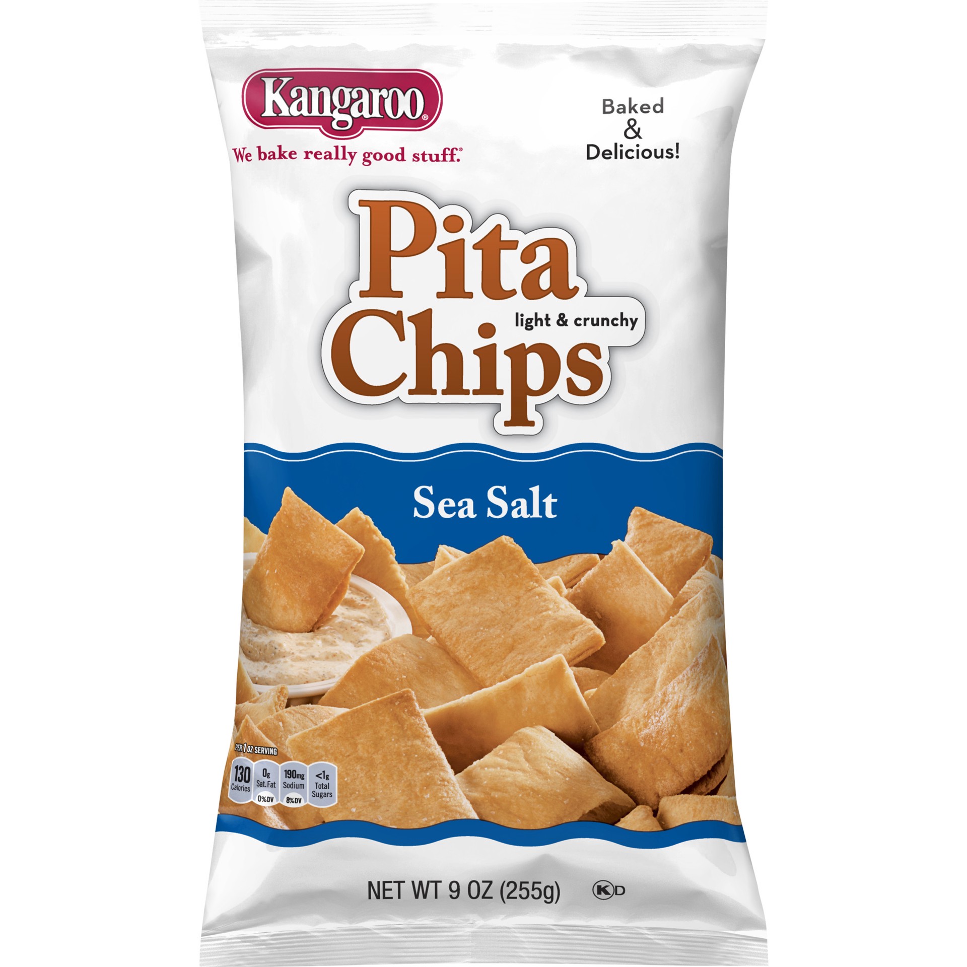 slide 1 of 3, Kangaroo Sea Salt Pita Chips, 9 oz