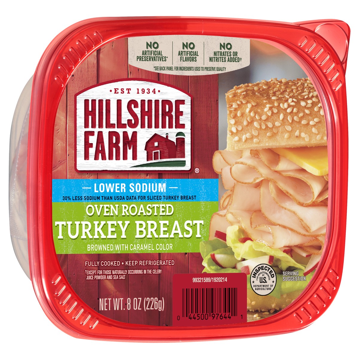 slide 2 of 3, Hillshire Farm Ultra Thin Sliced Lower Sodium Oven Roasted Turkey Breast Sandwich Meat, 8 oz, 8 oz