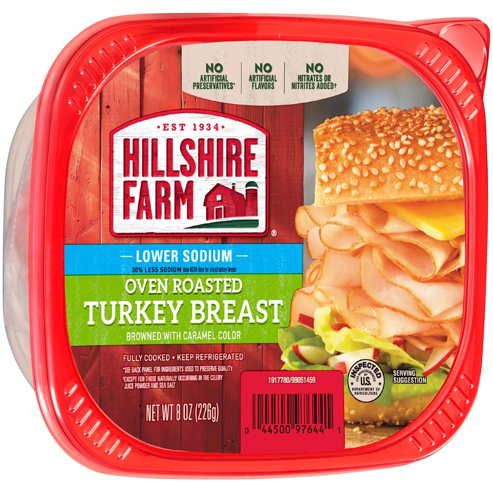 slide 3 of 6, Hillshire Farm Deli Select Low Sodium Oven Roasted Turkey Breast, 8 oz