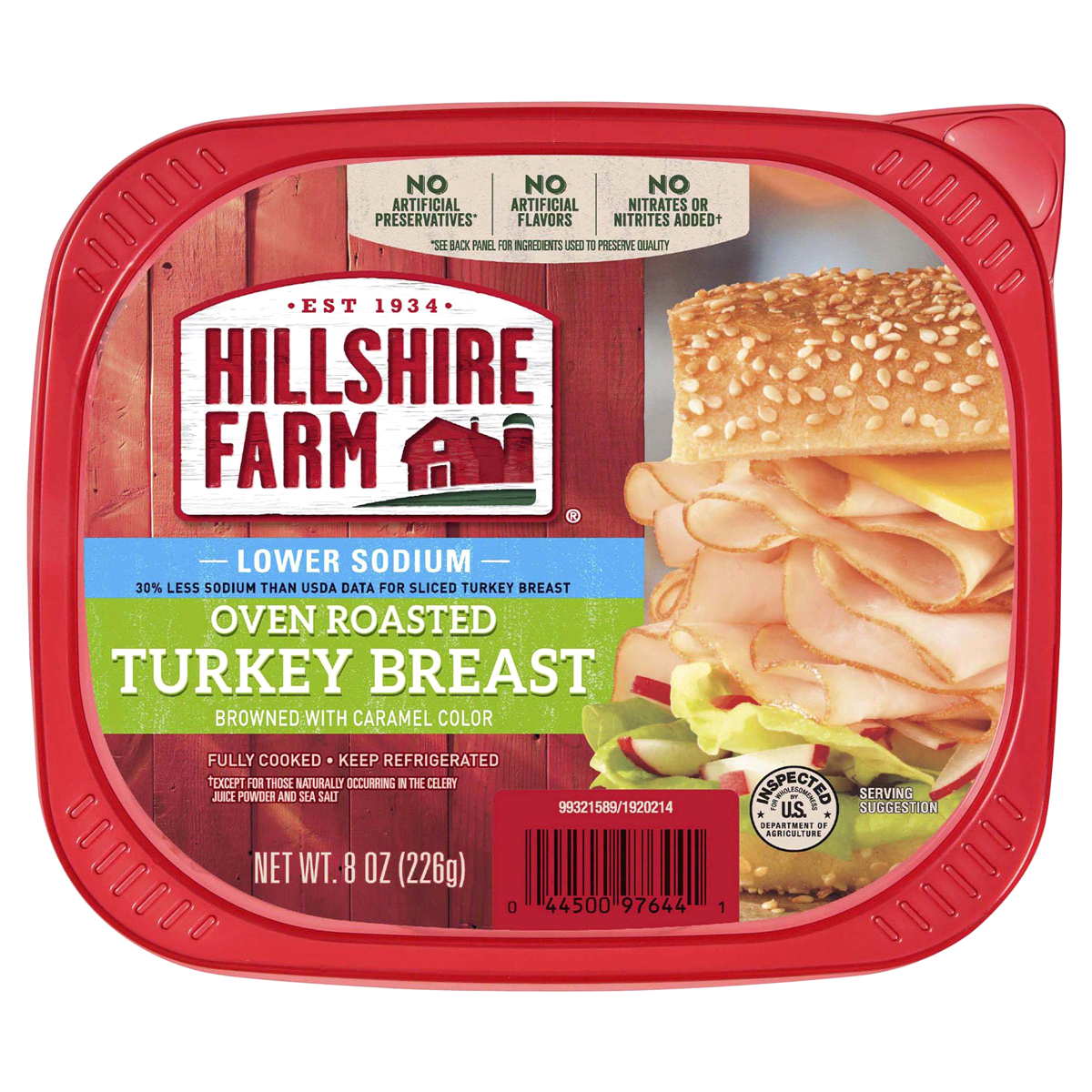 slide 1 of 6, Hillshire Farm Deli Select Low Sodium Oven Roasted Turkey Breast, 8 oz