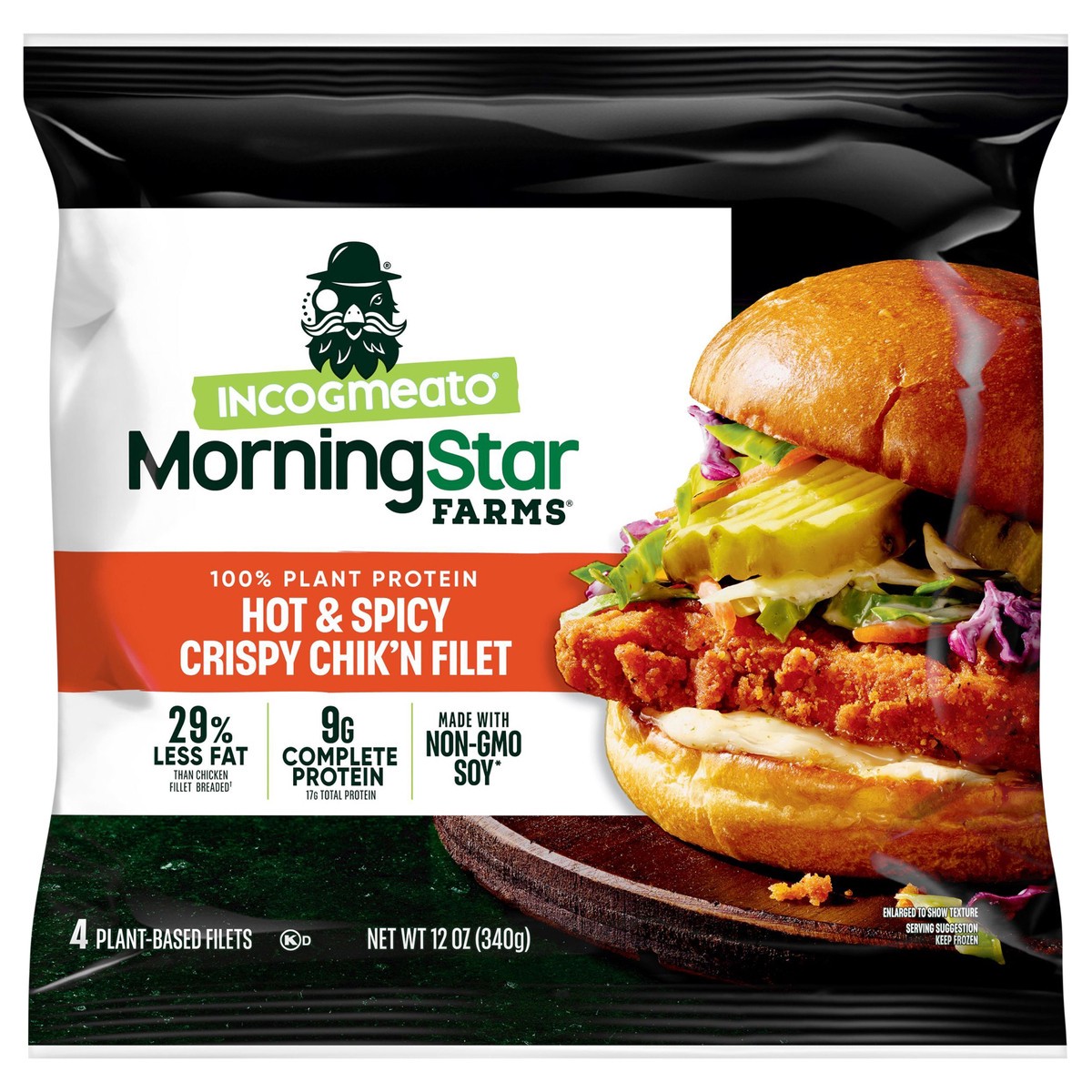 slide 1 of 2, MorningStar Farms Incogmeato Meatless Chicken Filets, Hot and Spicy, 12 oz, 4 Count, 12 oz