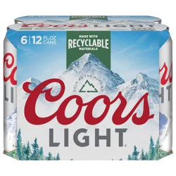 Coors Beer 6 - 12 fl oz Cans