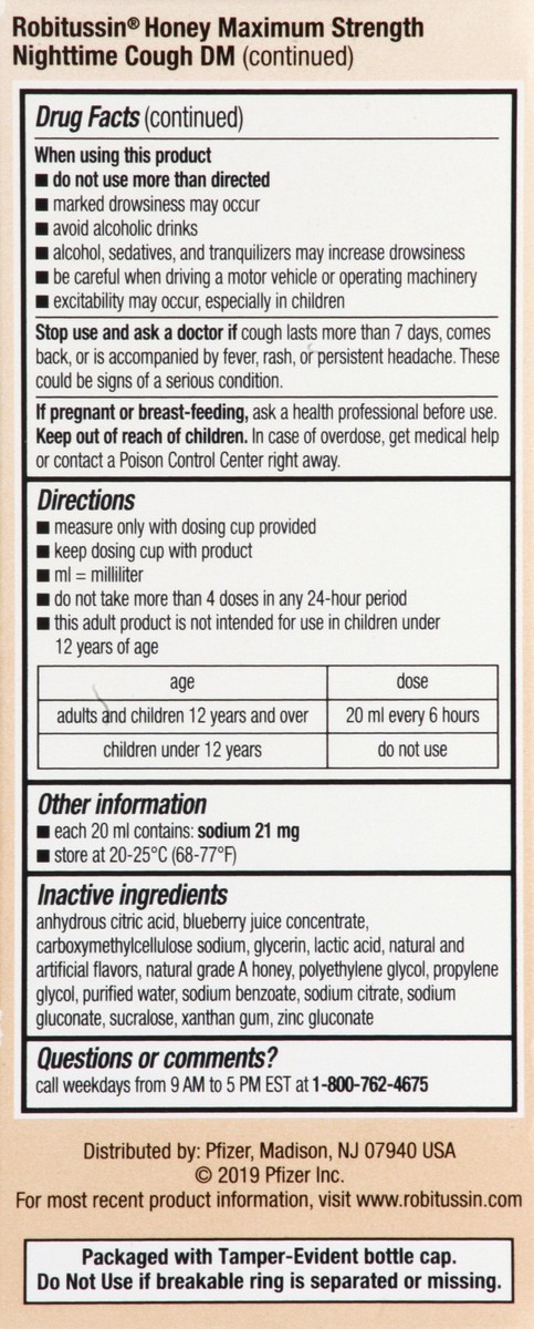 slide 7 of 9, Robitussin Maximum Strength Honey Cough + Chest Congestion DM and Maximum Strength Honey Nighttime Cough DM, 2 ct; 4 fl oz