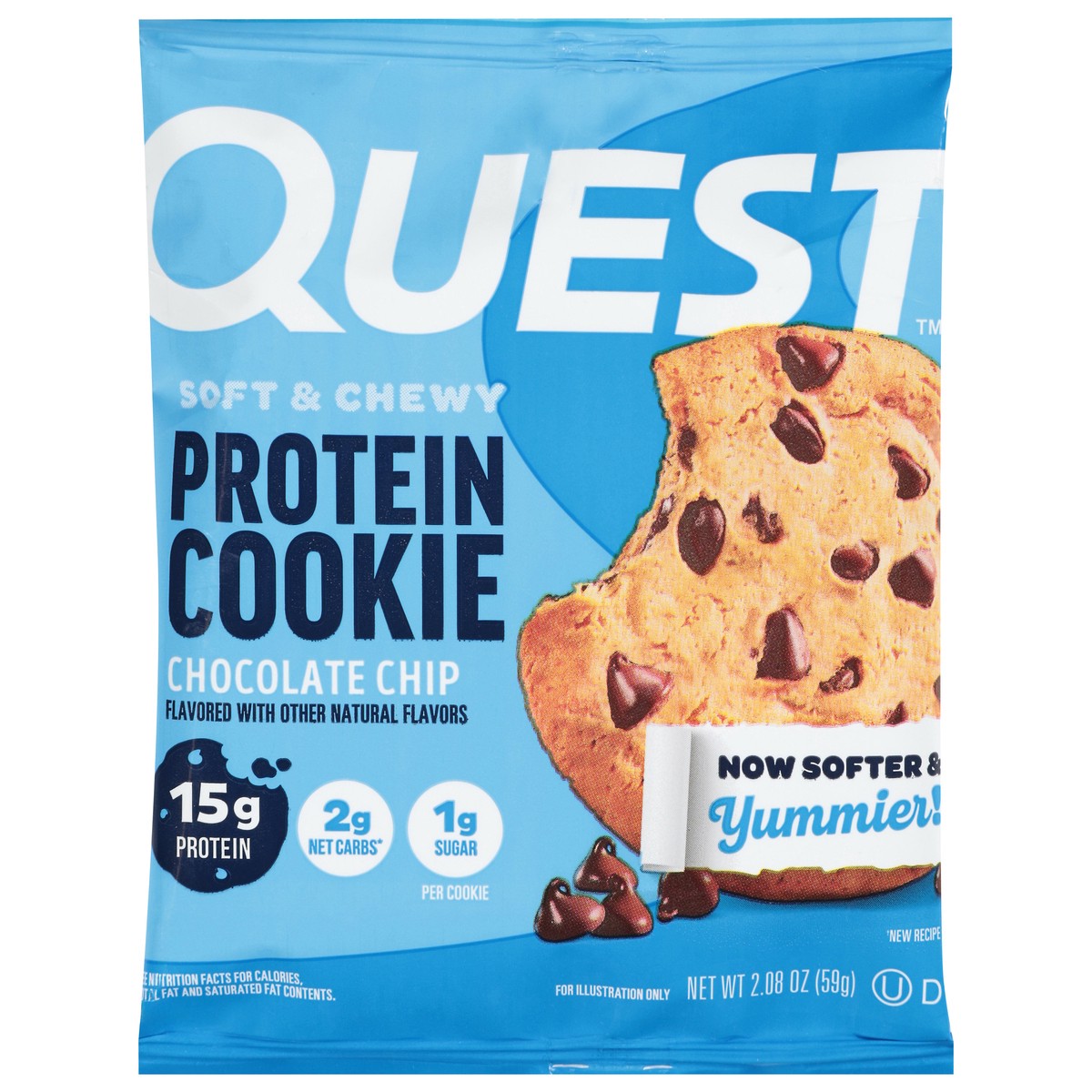 slide 1 of 9, Quest Protein Cookie, Chocolate Chip, Soft & Chewy, 2.08 oz