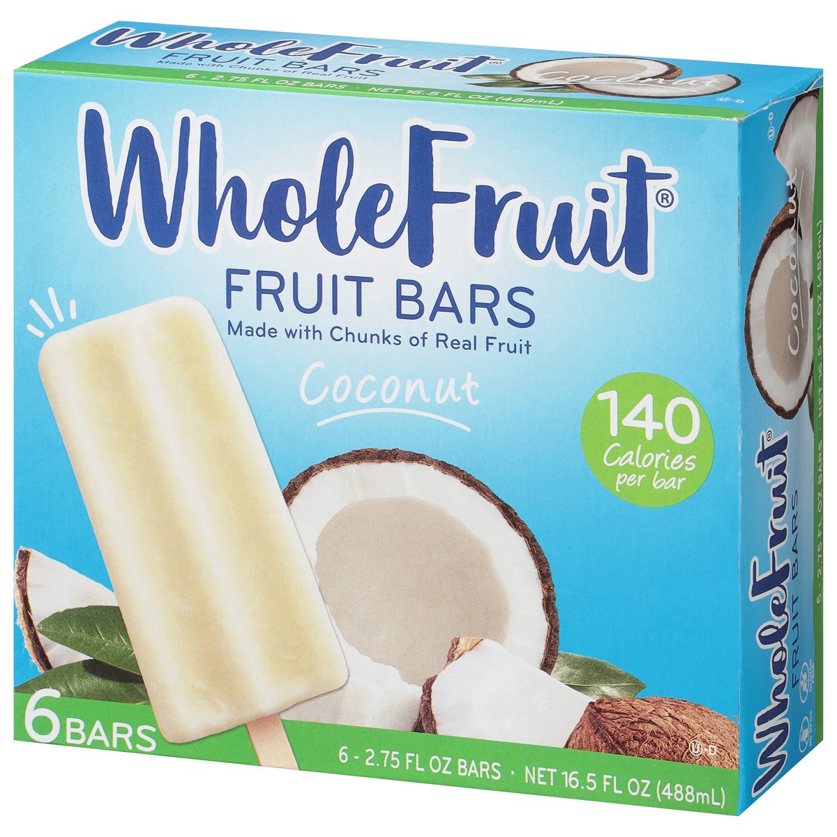 slide 8 of 12, Whole Fruit Coconut Fruit Bars 6 - 2.75 fl oz Bars, 6 ct