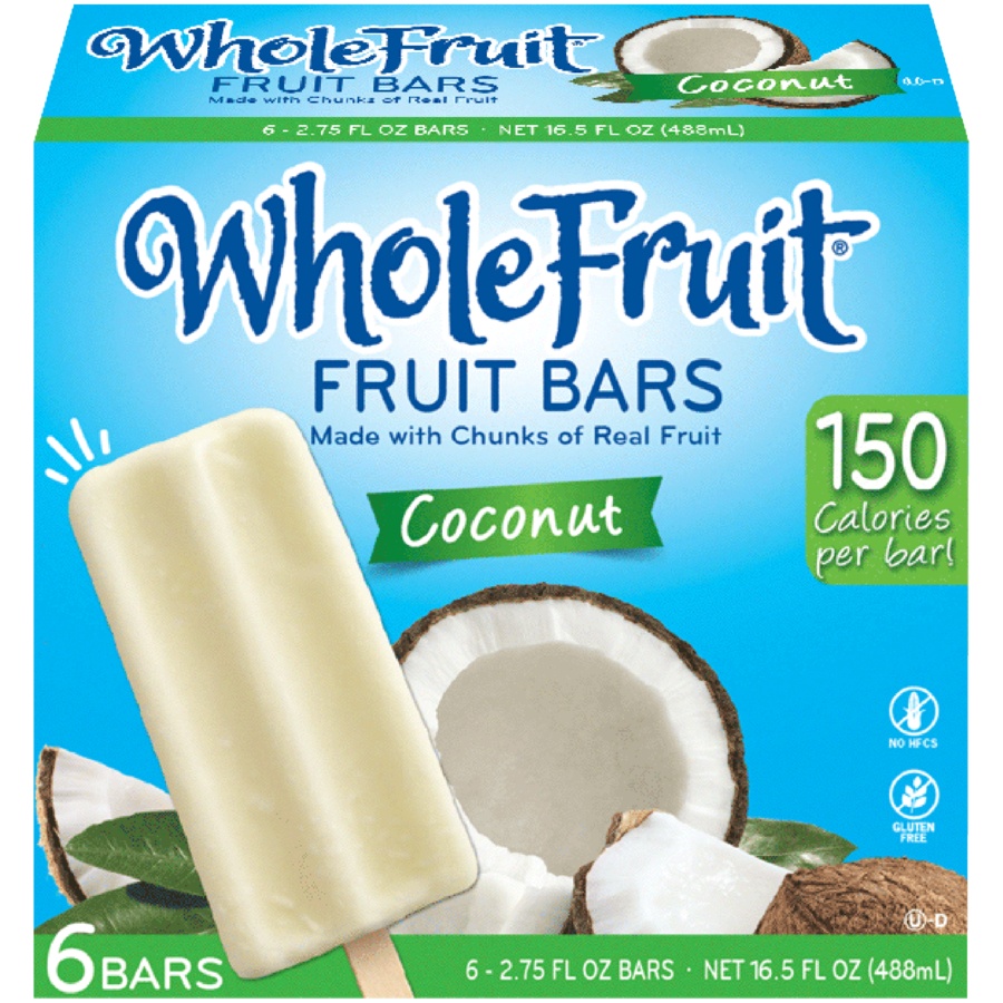 slide 1 of 2, Whole Fruit Coconut Fruit Bars, 6 ct