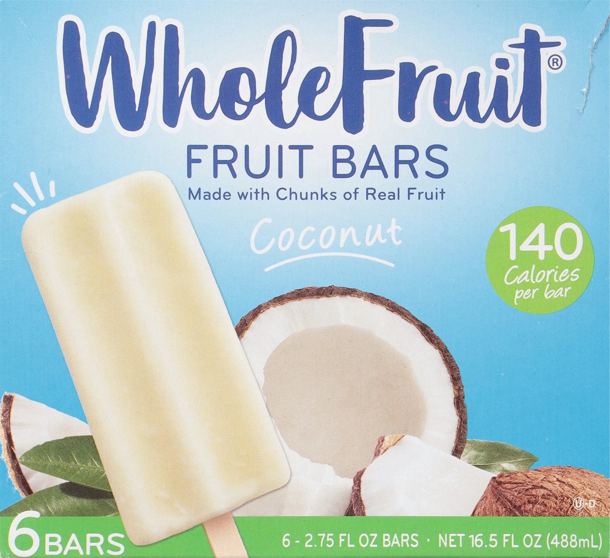 slide 5 of 12, Whole Fruit Coconut Fruit Bars 6 - 2.75 fl oz Bars, 6 ct
