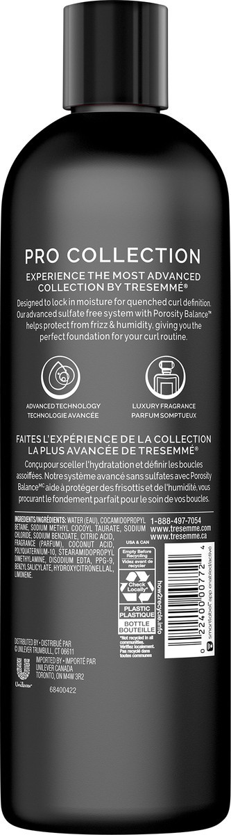 slide 3 of 3, TRESemmé Pro Care Curls Sulfate Free Hydrating Shampoo, 20 oz, 20 fl oz