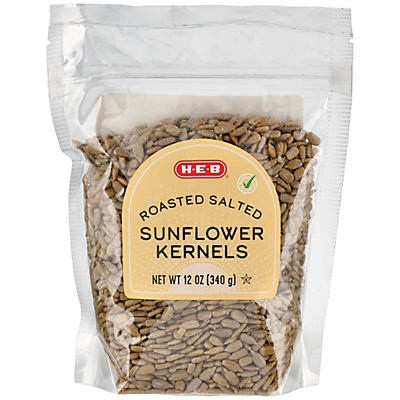 slide 1 of 1, H-E-B Roasted Salted Sunflower Kernels, 12 oz