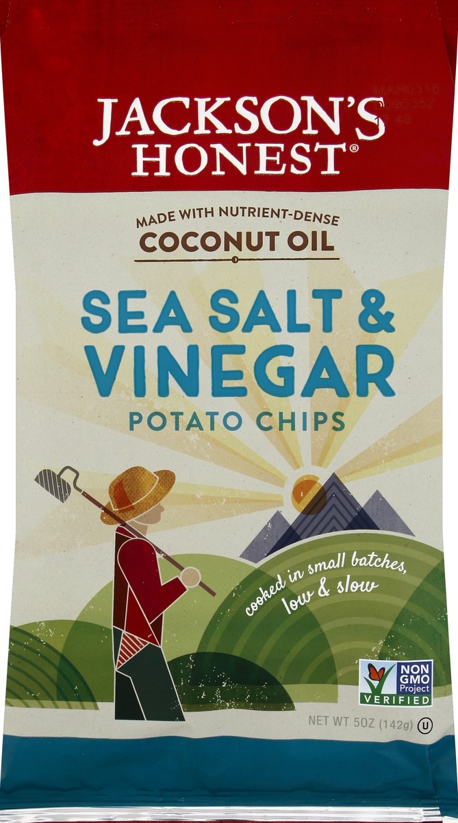 slide 5 of 5, Jackson's Honest Salt & Vinegar Potato Chips, 5 oz