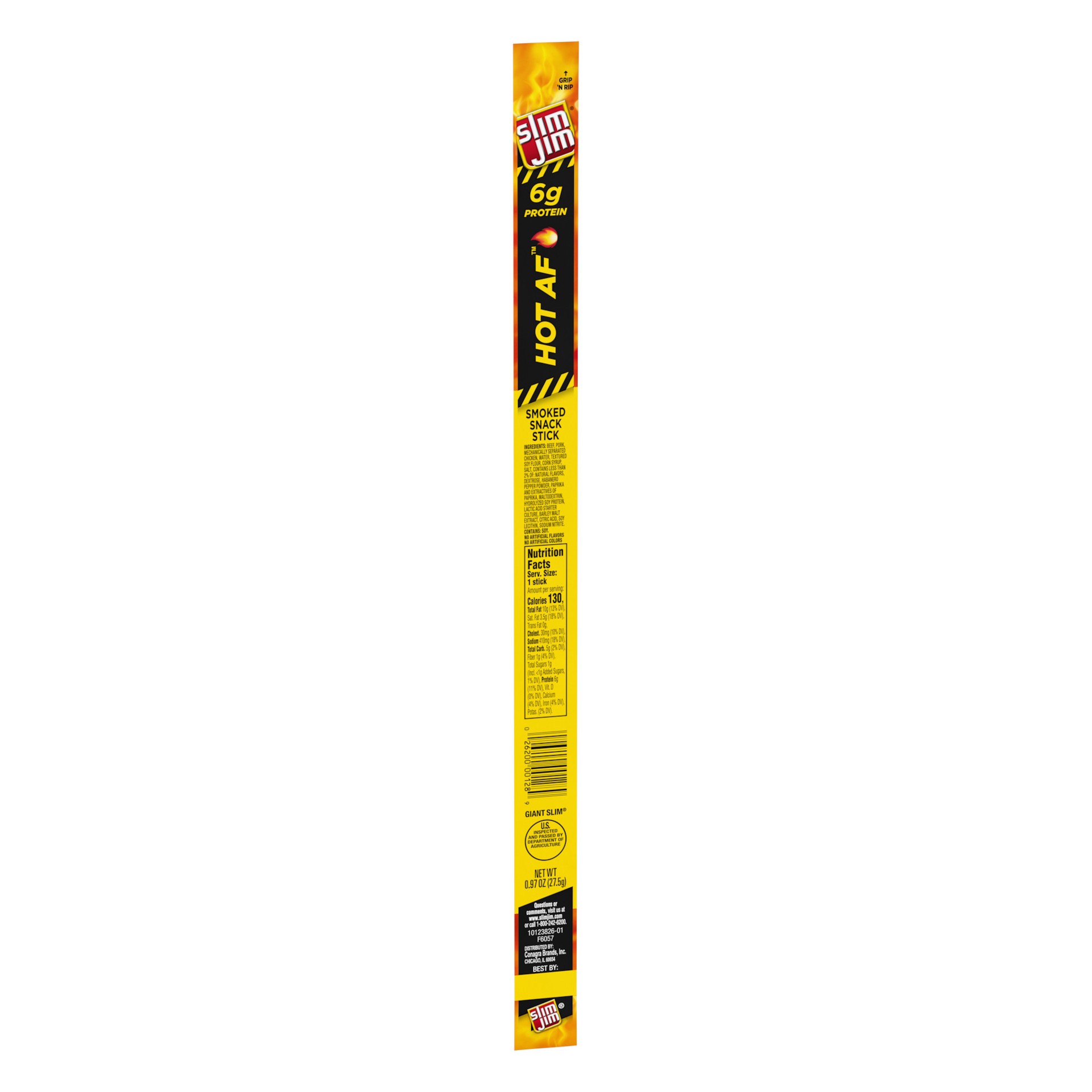 slide 5 of 5, Slim Jim Smoked Hot AF Snack Stick Giant Slim 0.97 oz, 0.97 oz