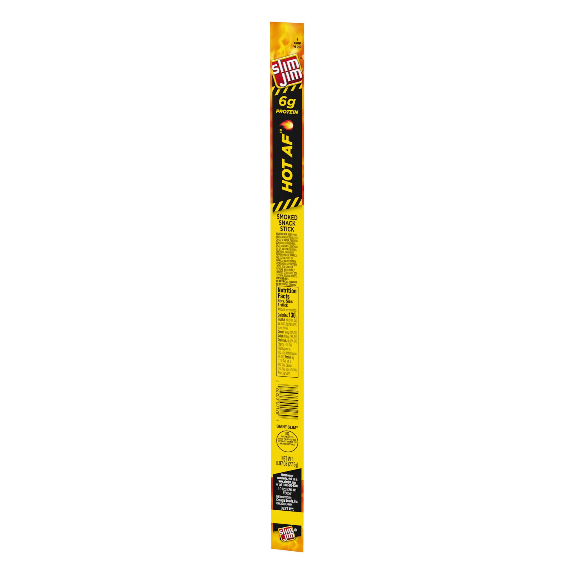 slide 2 of 5, Slim Jim Smoked Hot AF Snack Stick Giant Slim 0.97 oz, 0.97 oz