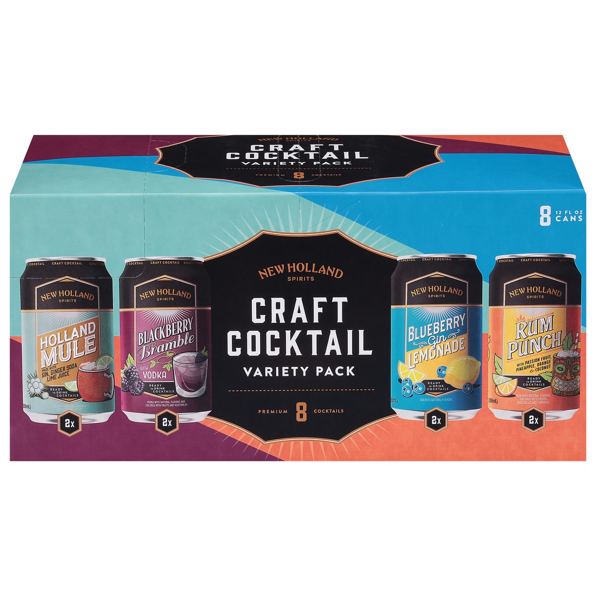 slide 9 of 12, New Holland Spirits Craft Cocktail Variety Pack 8 - 12 fl oz Cans, 8 ct