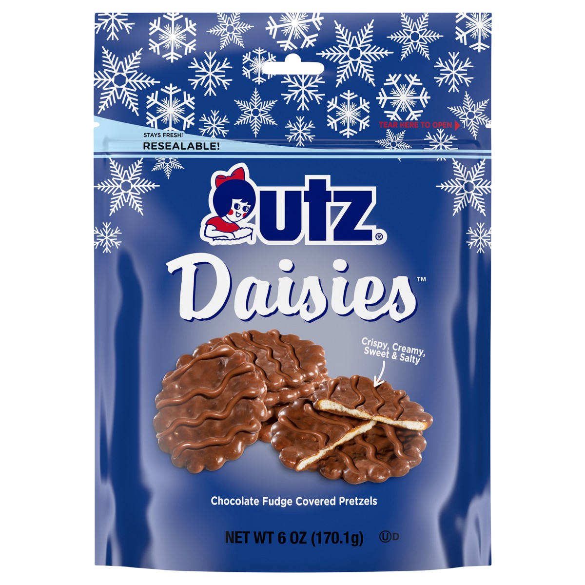 slide 1 of 9, Utz 6 oz Utz Milk Chocolate Daisies Pretzels, 6 oz