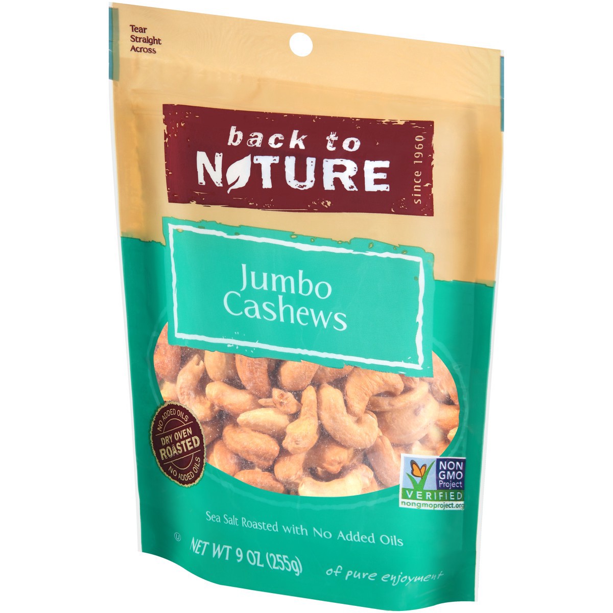 slide 2 of 9, Back to Nature Cashews, Jumbo, Roasted, Sea Salt, 9 oz