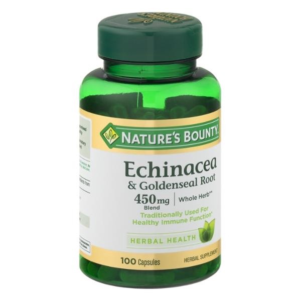 slide 1 of 1, Nature's Bounty Echinacea And Goldenseal Dietary Supplement Capsules, 100 ct