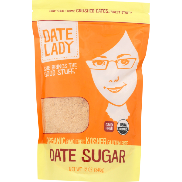 slide 1 of 1, Date Lady Organic Date Sugar, 12 oz