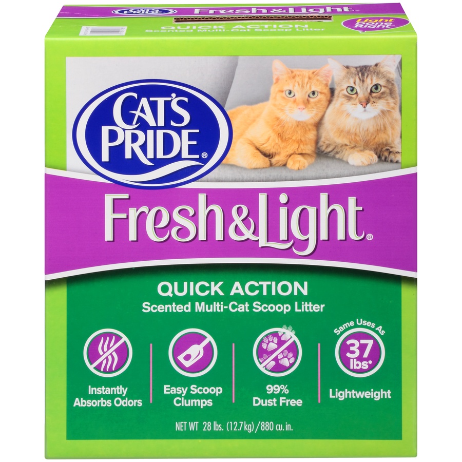 slide 1 of 1, Cat's Pride Fresh & Light Quick Action Scented Multi-Cat Scoop Litter, 28 lb