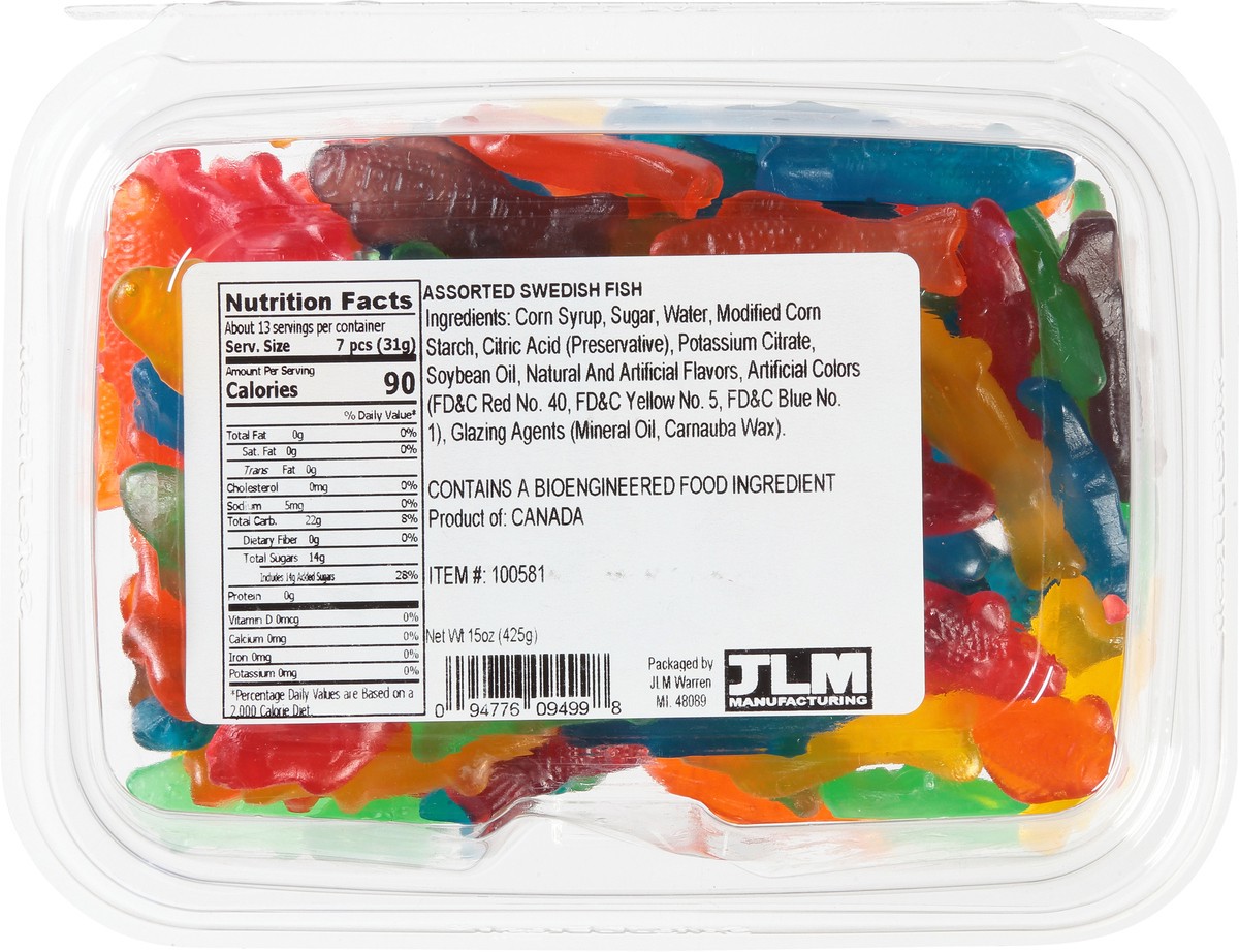 slide 7 of 9, JLM Manufacturing Swedish Fish Assorted Candy 15 oz, 15 oz