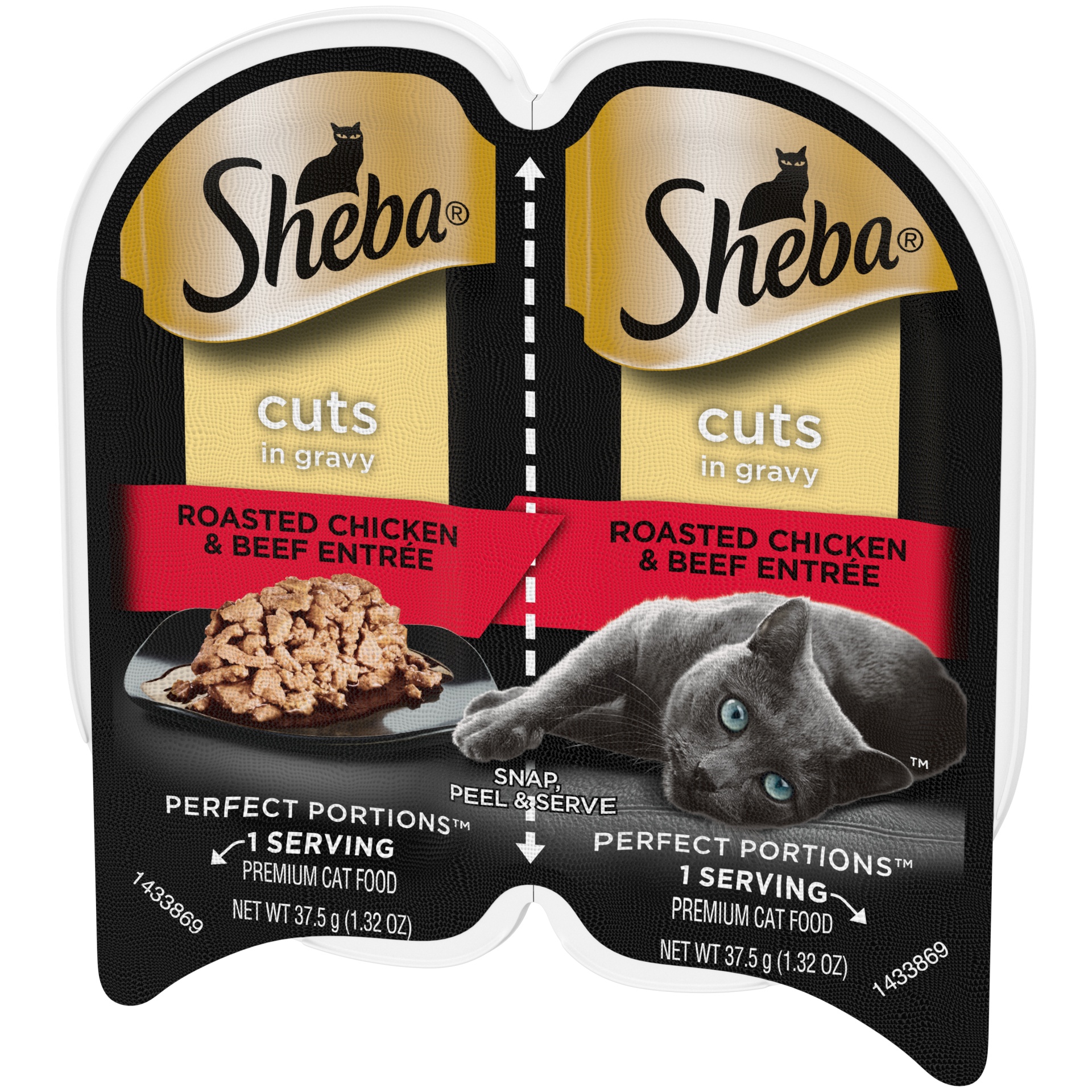 SHEBA Wet Cat Food Cuts in Gravy Roasted Chicken & Beef Entrée 2 ct 2.6