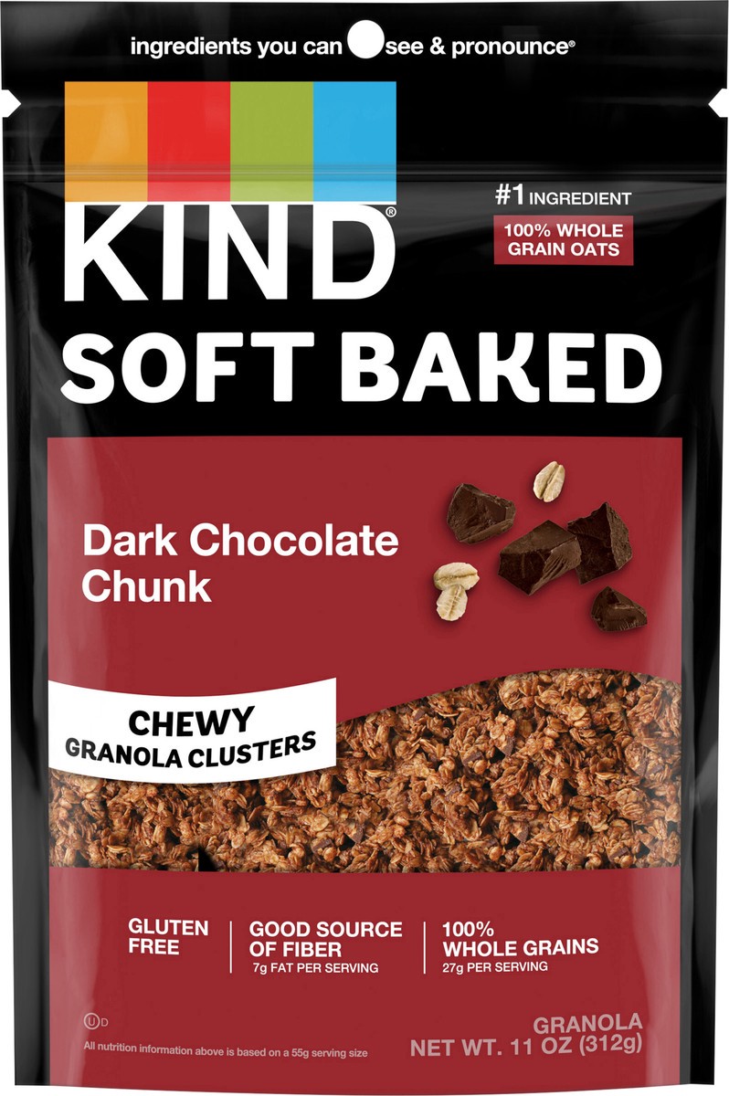slide 5 of 13, KIND Soft Baked Dark Chocolate Chunk Granola, 11 oz