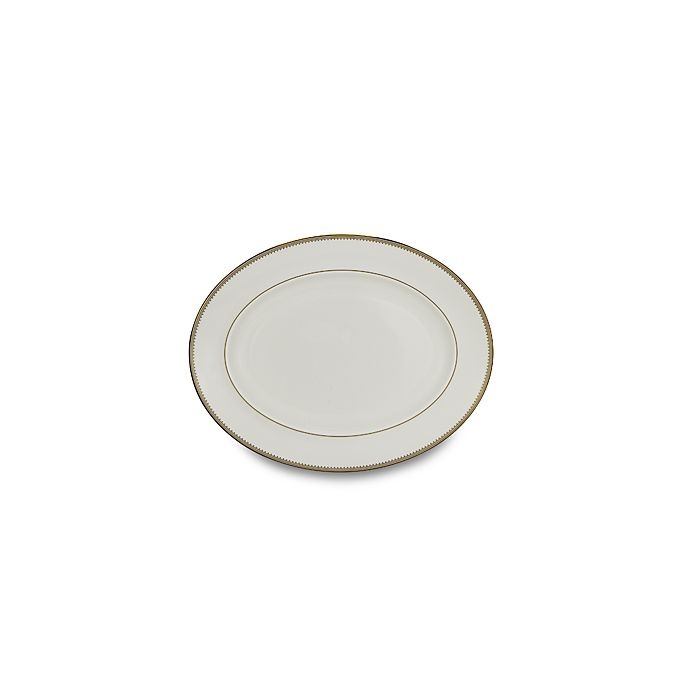 slide 1 of 1, Vera Wang Wedgwood Golden Grosgrain Oval Platter, 13.75 in