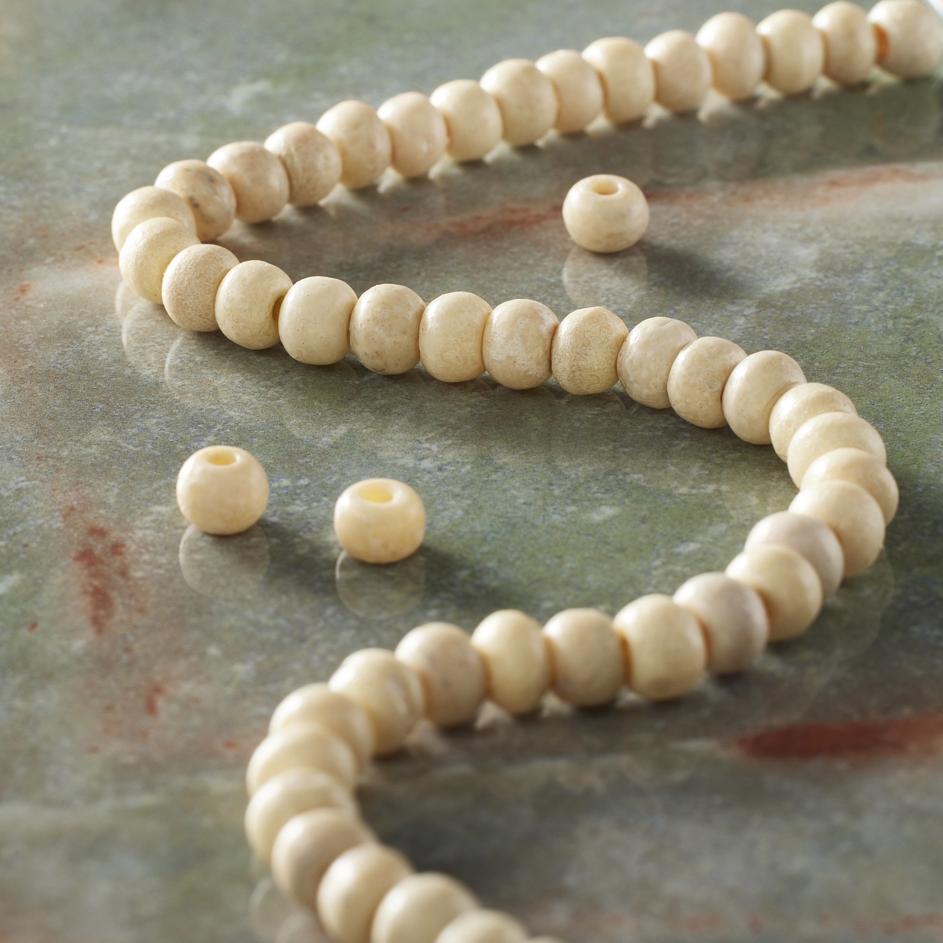 slide 3 of 3, Natural White Bone Round Beads By Bead Landing, 4.5mm-6mm