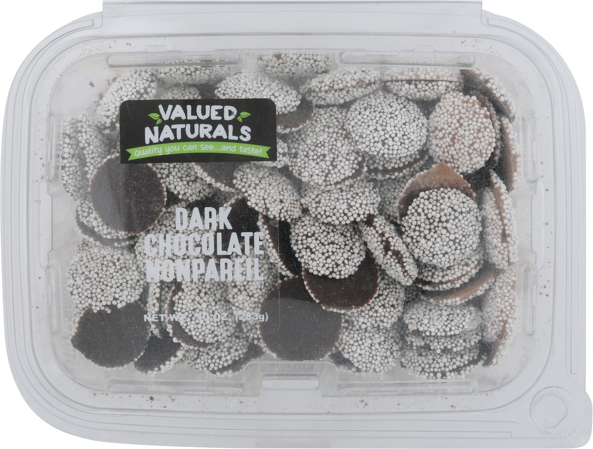 slide 8 of 12, Valued Naturals Nonpareil Dark Chocolate 10 oz, 10 oz