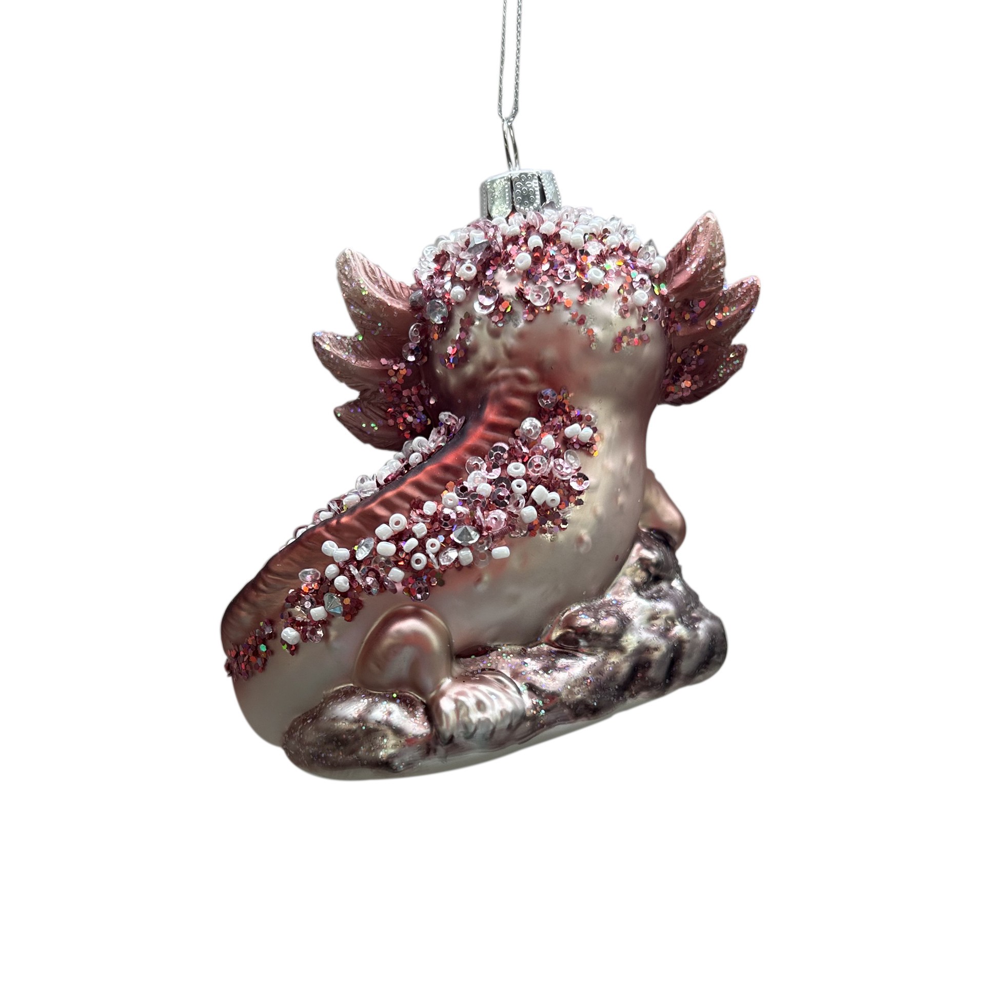 slide 2 of 2, 3.5" Axolotl Glass Ornament By Ashland, 3.25 in x 2.75 in x 3.5 in