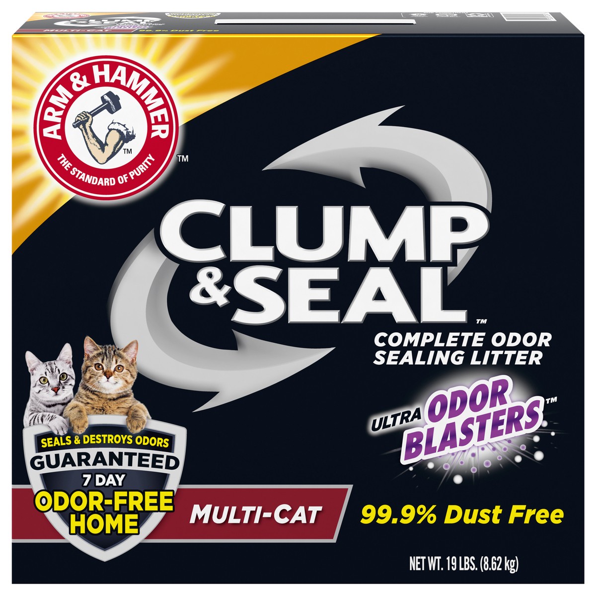 slide 1 of 17, ARM & HAMMER Clump & Seal Complete Multi-Cat Odor Sealing Litter 19 lb, 19 lb