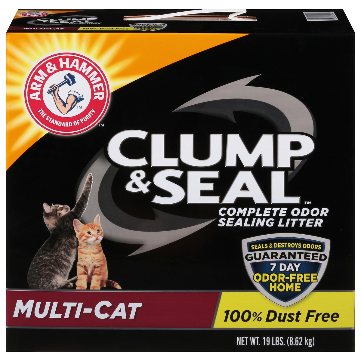 slide 1 of 1, ARM & HAMMER Clump And Seal Multi Cat Litter, 19 lb