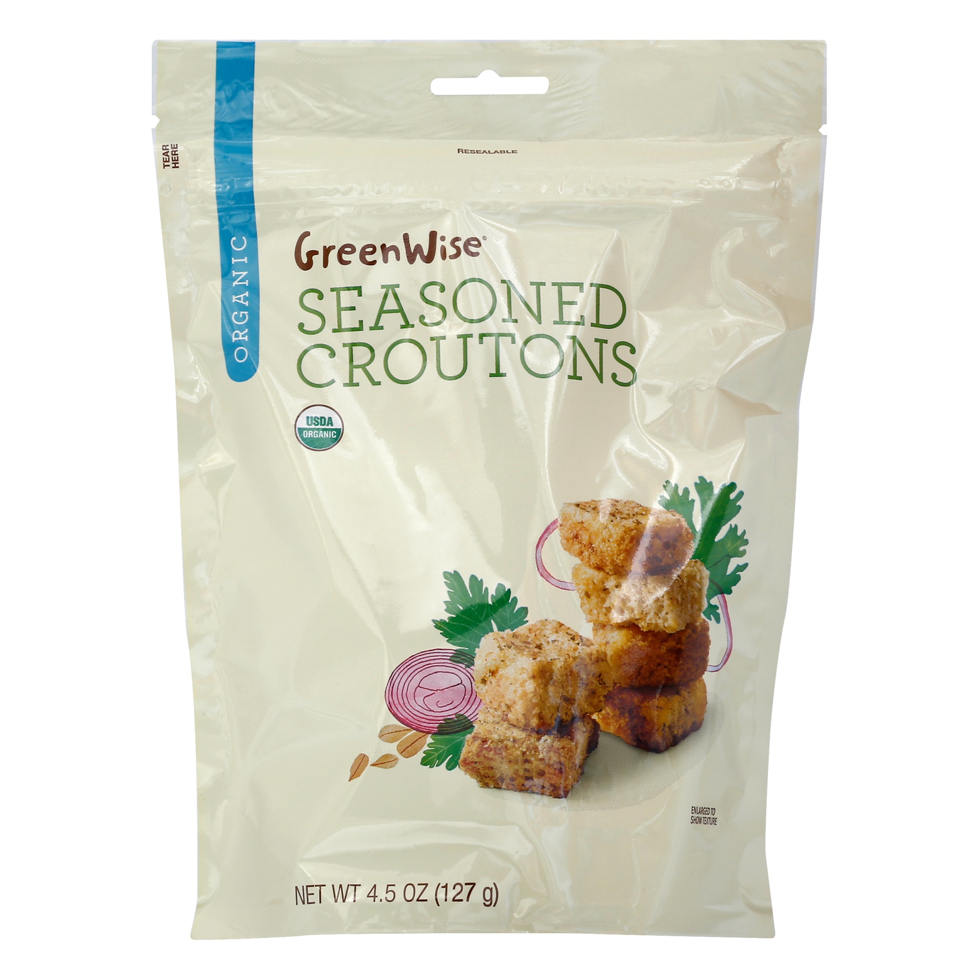 slide 1 of 1, GreenWise Seasoned Organic Croutons, 4.5 oz