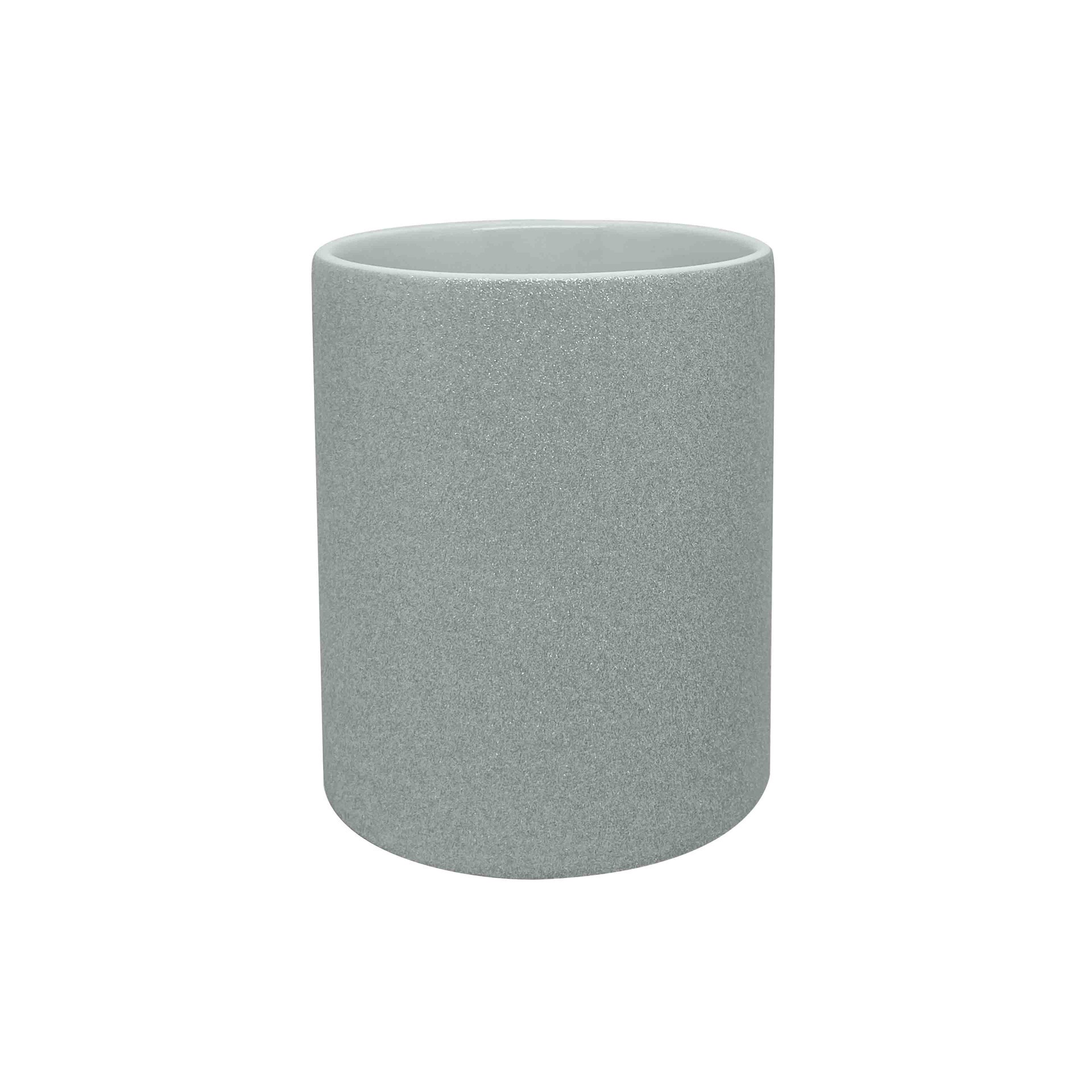 slide 5 of 5, 11.8oz. Silver Glitter Ceramic Sublimation Mug By Make Market, 11.8 oz