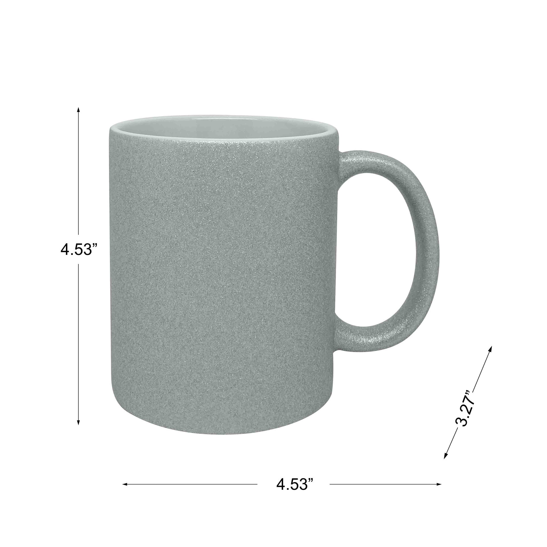 slide 3 of 5, 11.8oz. Silver Glitter Ceramic Sublimation Mug By Make Market, 11.8 oz
